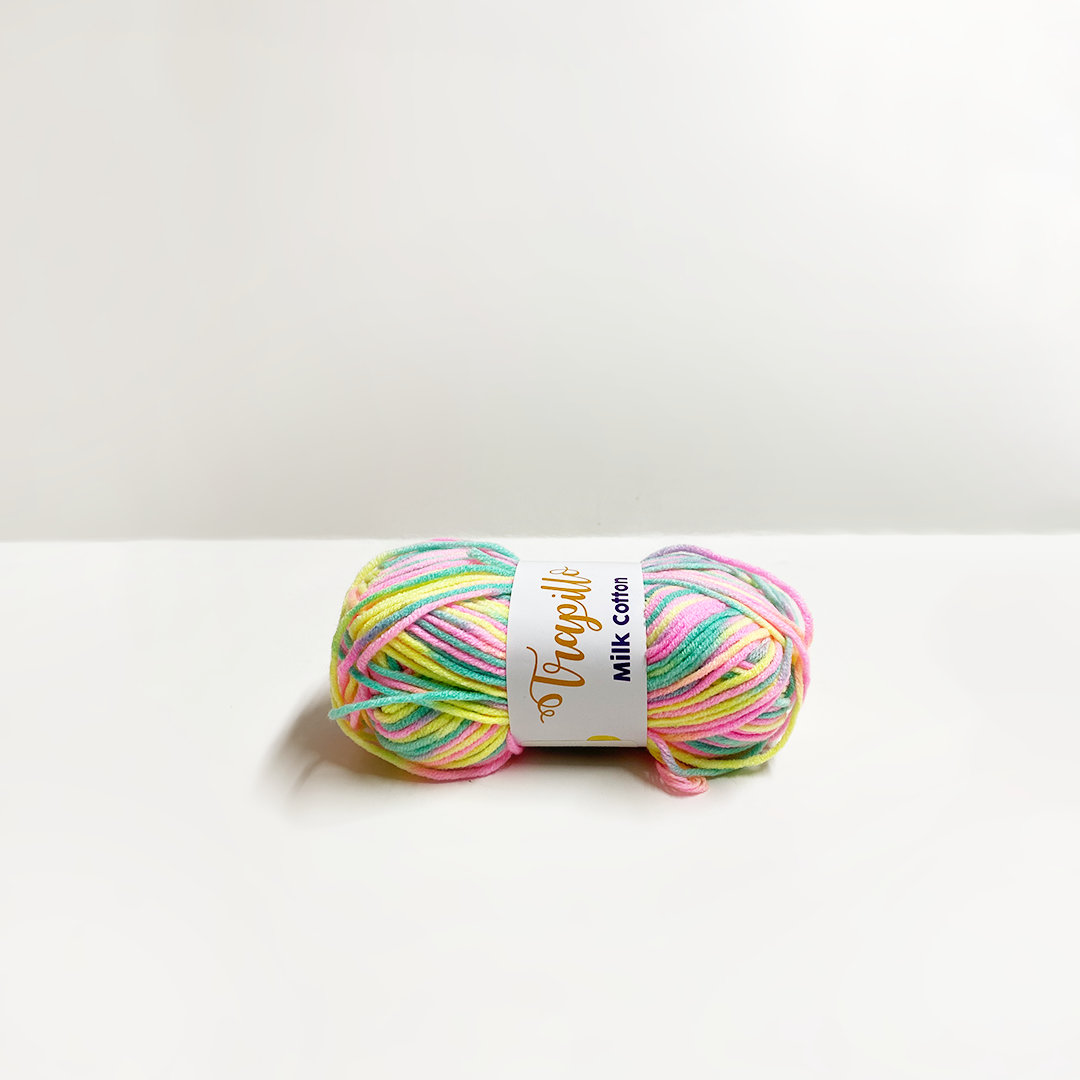 Lana Matizada Milk Cotton 50 gramos Rosa Turquesa Amarillo