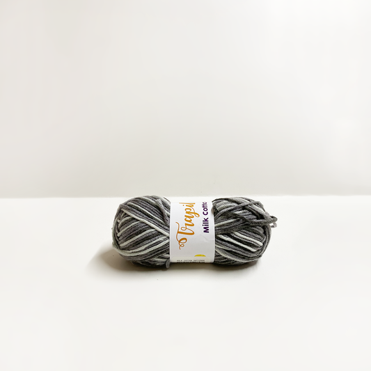 Lana Matizada Milk Cotton 50 gramos Tonos de Gris Oscuro
