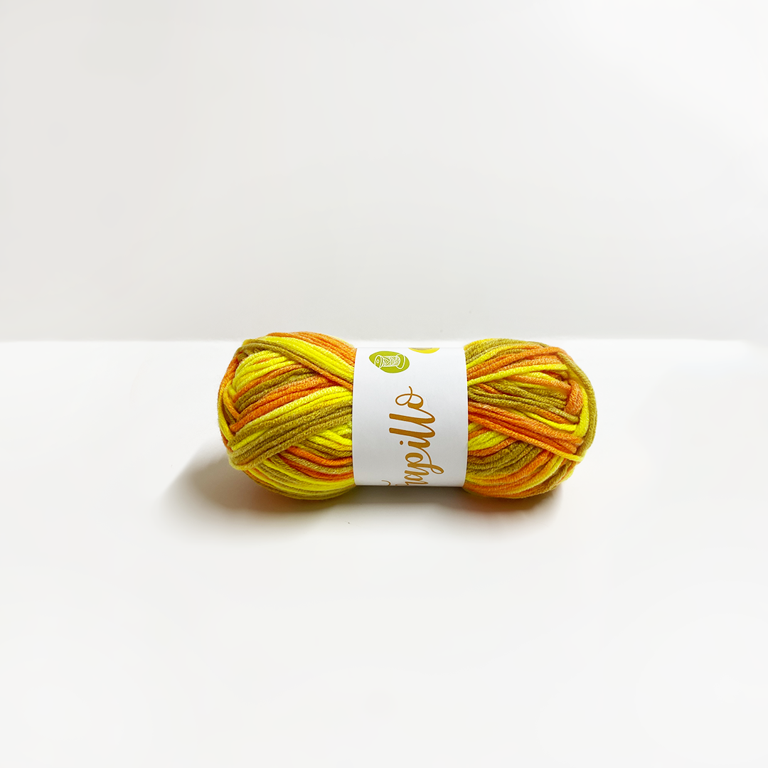 Lana Matizada Milk Cotton 50 gramos Naranja Verde musgo Amarillo