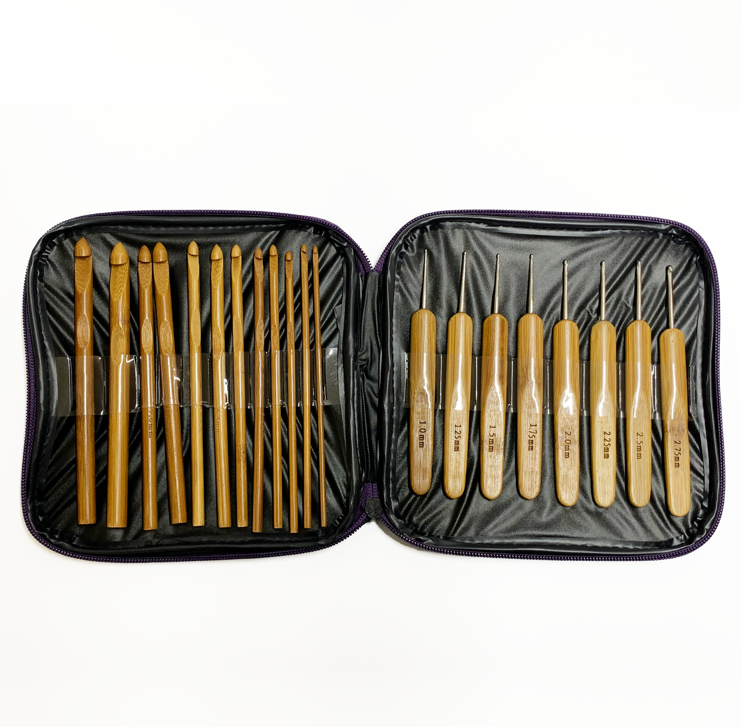 Set de agujas de Bambú. Con estuche.